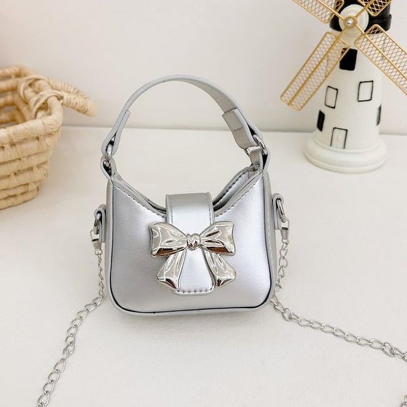 JienClound Mini Crossbody Purse, Bow Magnetic Buckle Handbag Shoulder Bag Great Gift Idea for Little Girls - Image 4